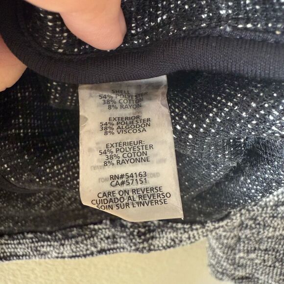 Karl Lagerfeld Grey Long Sleeve Tweed Blazer Jacket Size 2 Faux Pearl Button - Picture 10 of 10